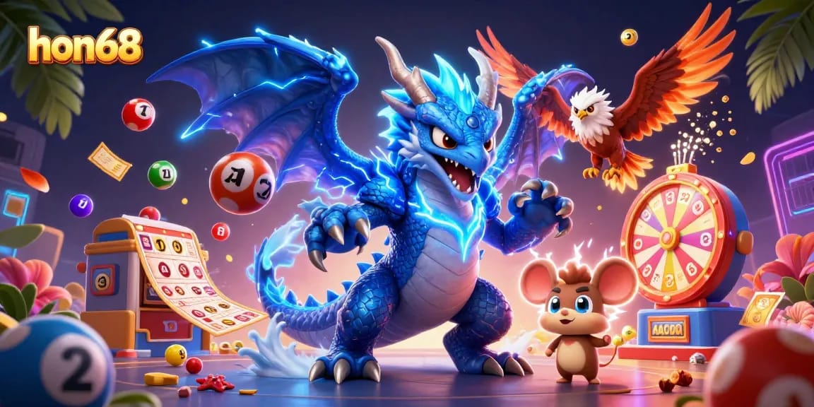Experience the excitement of hon68's dynamic casino adventure with thrilling dragon and lottery elements.