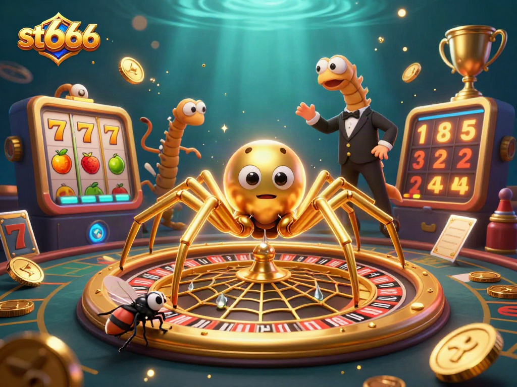 Engage in thrilling gameplay with st666, featuring animated characters in a vibrant casino scene.