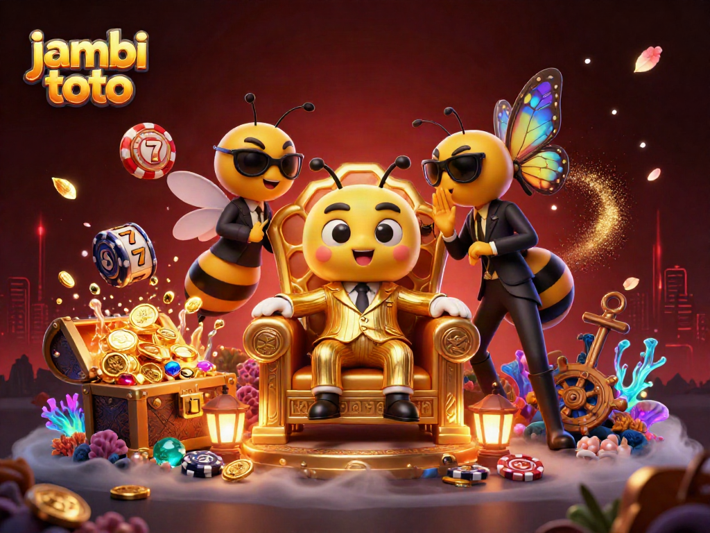 Experience jambi toto with delightful casino characters in a vibrant, detailed illustration.
