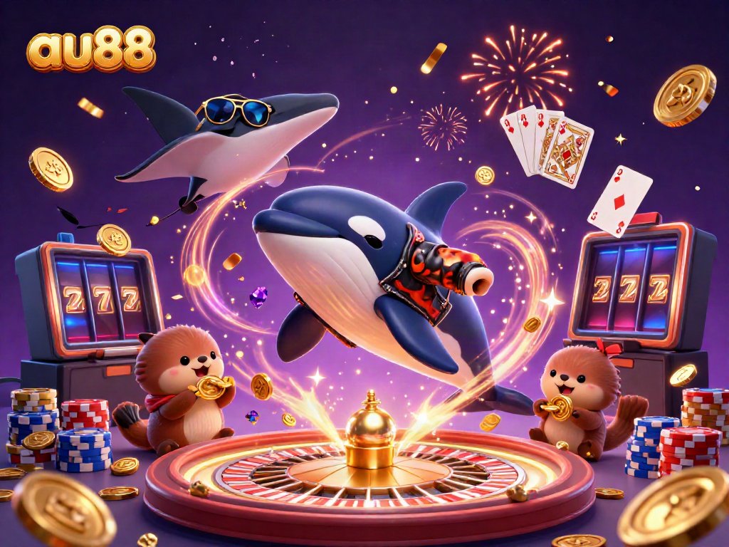 Experience the thrill of au88 with vibrant casino-themed characters and dynamic game elements.