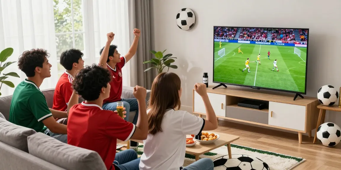 Fans enjoying a thrilling Gavangtv football match at home with excitement.