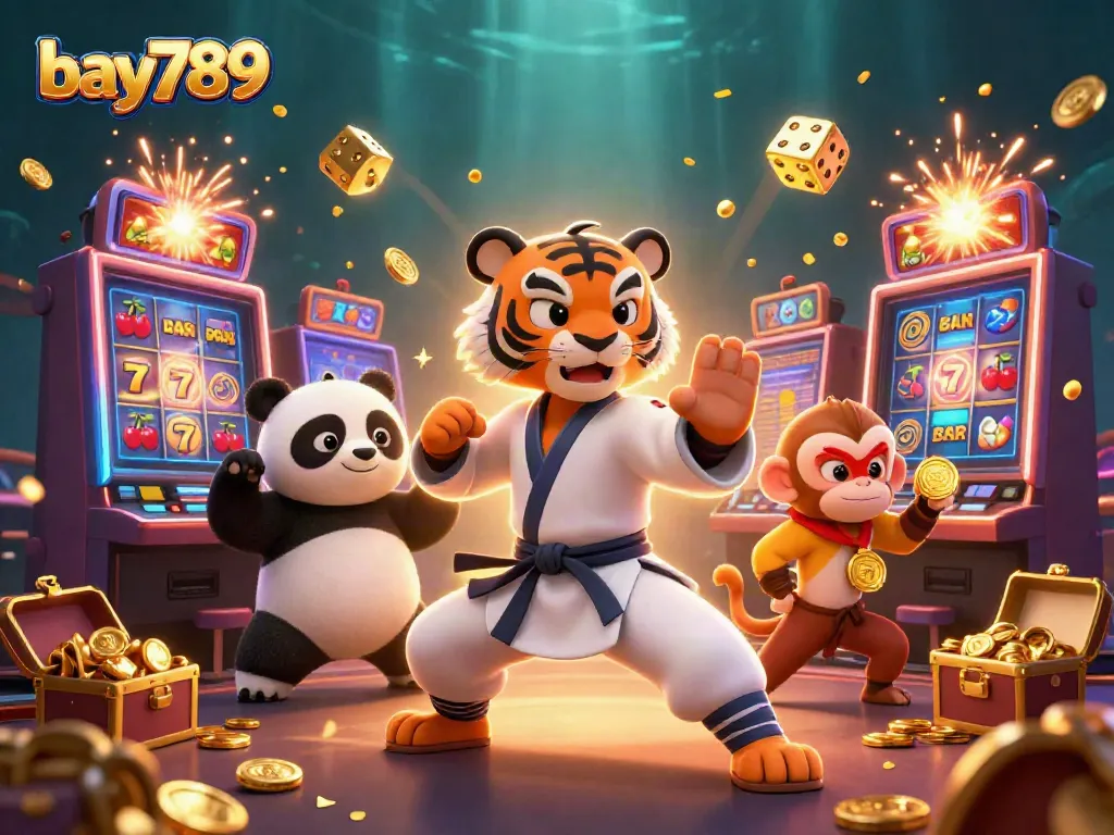 Experience thrilling slots and jackpots at bay789 with vibrant characters and exciting game elements.