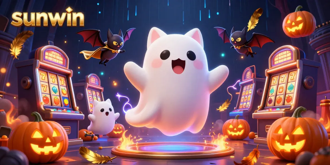 Engage with the sunwin haunted casino adventure featuring a playful ghost cat.