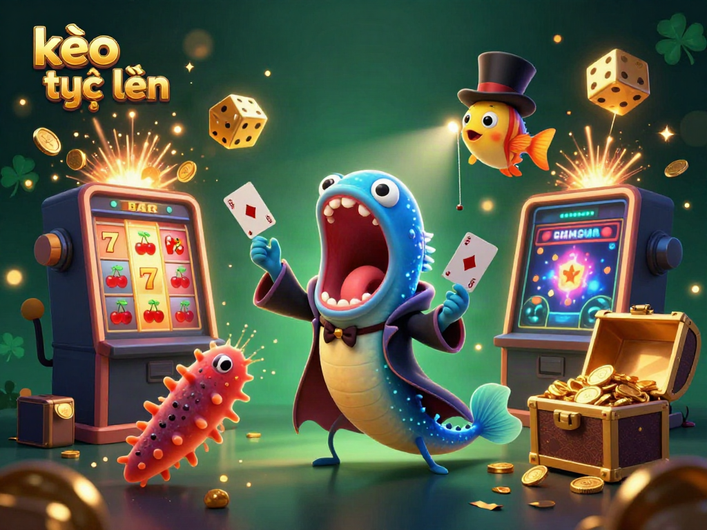 Experience the excitement of kèo trực tuyến with a magical underwater casino scene showcasing whimsical characters and games.