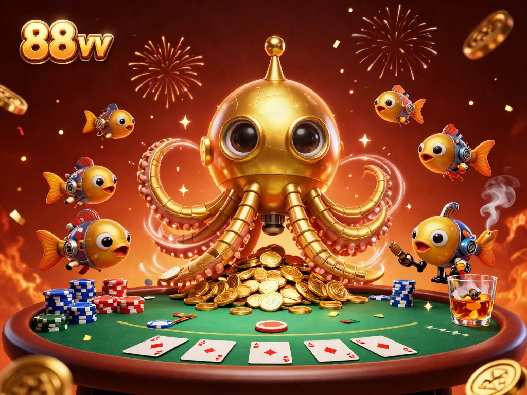 Experience the thrilling atmosphere of 88 vv with a vibrant casino scene filled with winning elements.